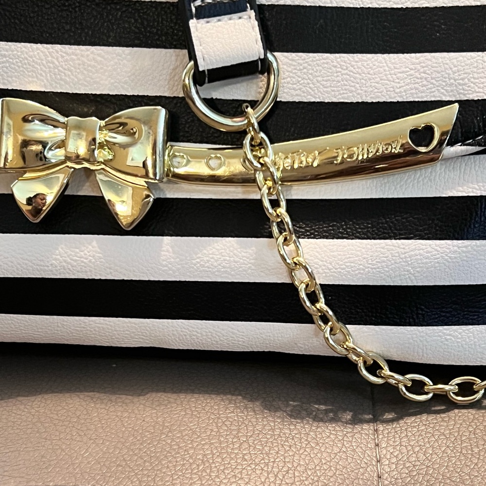 Betsey Johnson stripped bag shoulder bag - Picture 9 of 13